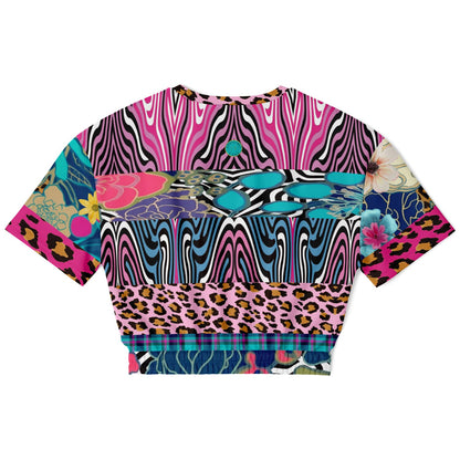 Plumed Horse Vibrant Zebra Eco-Poly Short Sleeve Cropped Pullover