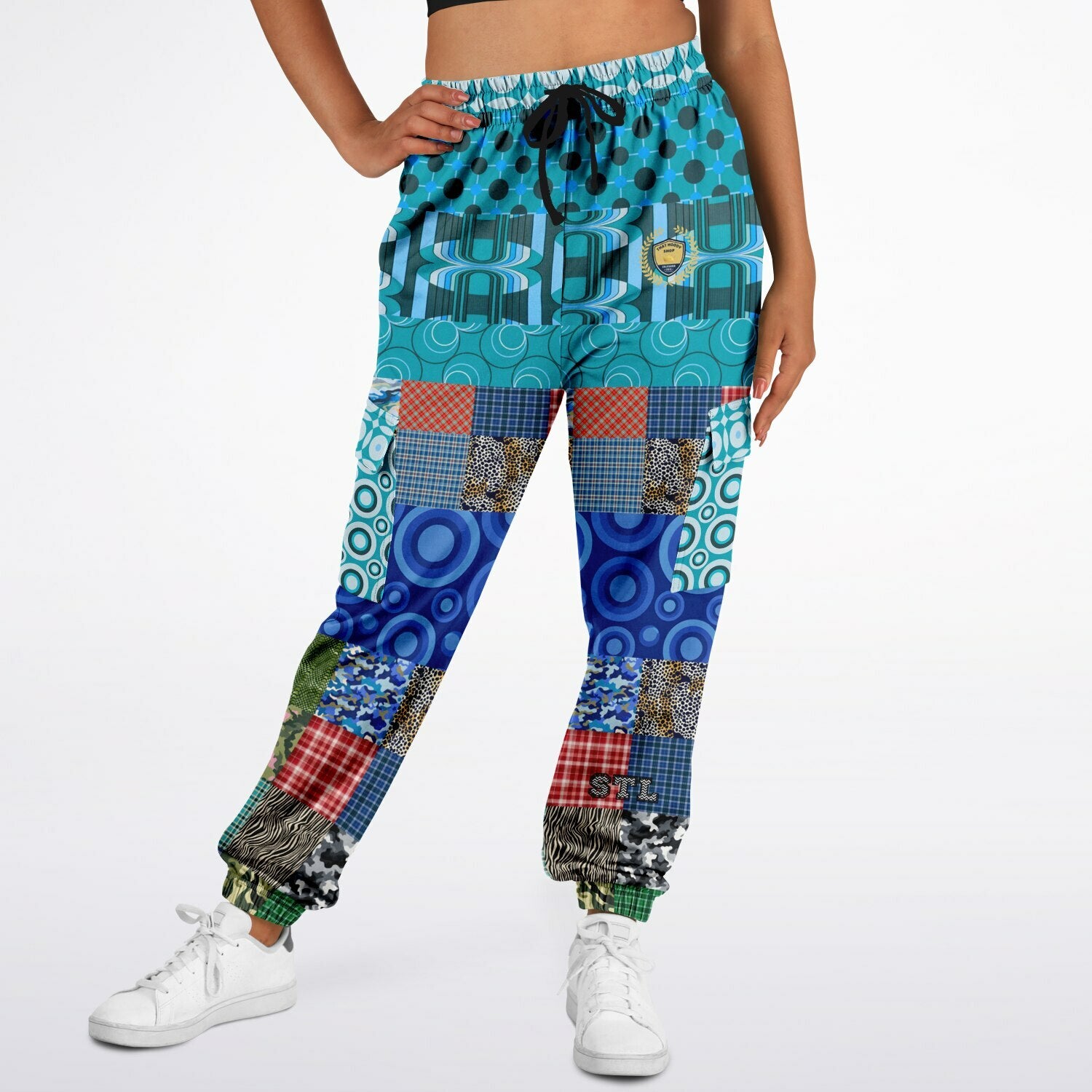 Popstar in Patchwork Fantasy Eco-Poly Cargo Joggers