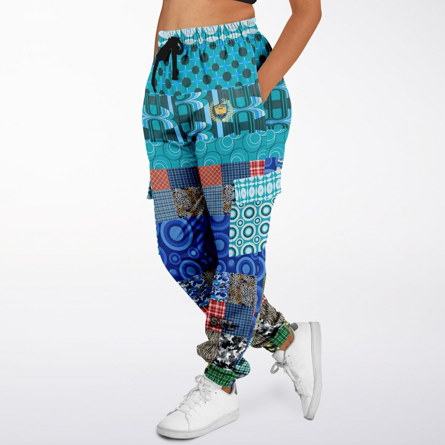 Popstar in Patchwork Fantasy Eco-Poly Cargo Joggers