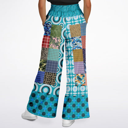 Popstar in Patchwork Fantasy Eco-Poly Wide Leg Pants