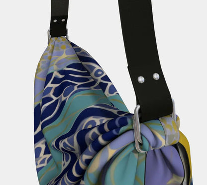 Purple Violets in Van Gogh Hobo  Scarf Bag