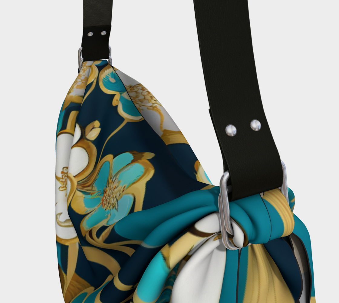 Green Cherry Blossom Tree Hobo Scarf Bag