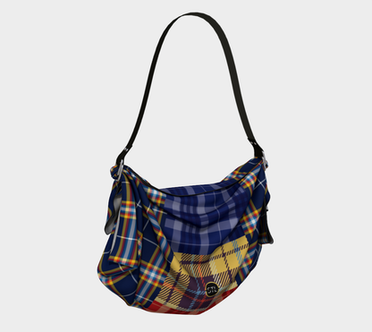 Blue Plaid Cornucopia Hobo Scarf Bag
