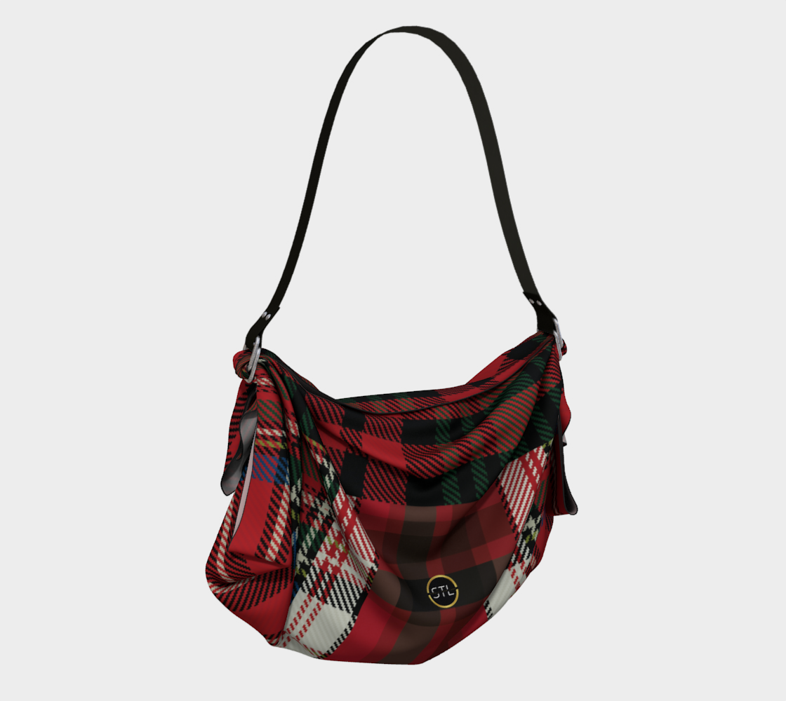 Red Christmas Plaid Hobo Scarf Bags