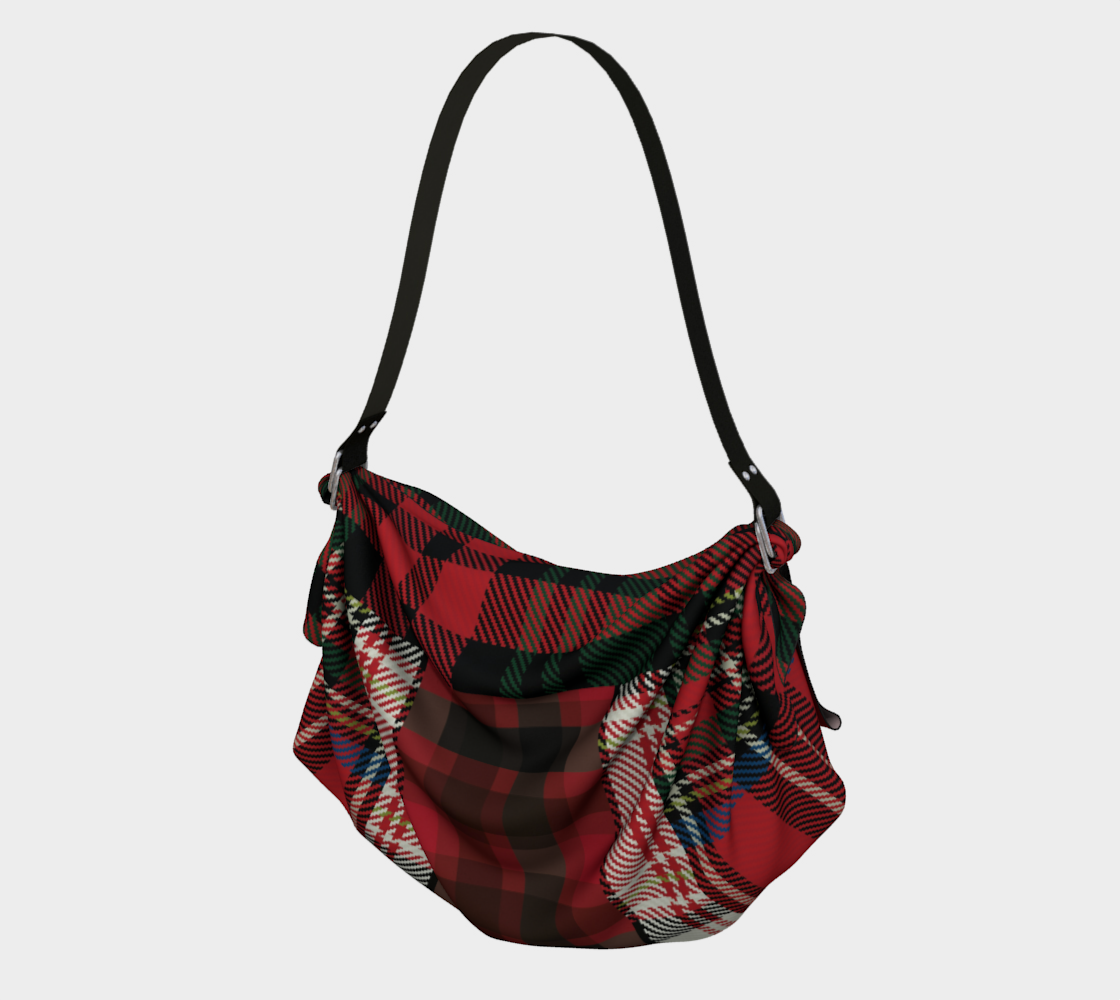 Red Christmas Plaid Hobo Scarf Bags