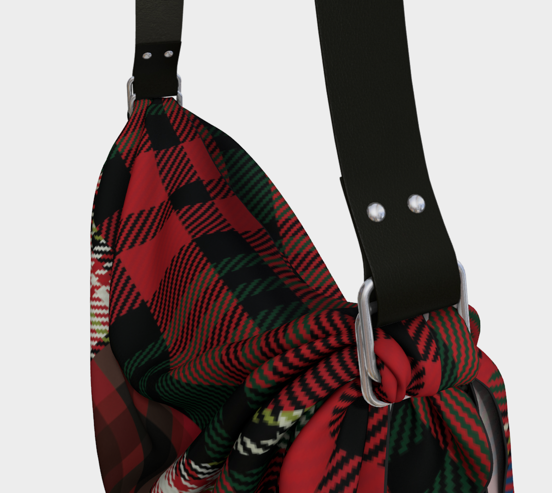 Red Christmas Plaid Hobo Scarf Bags