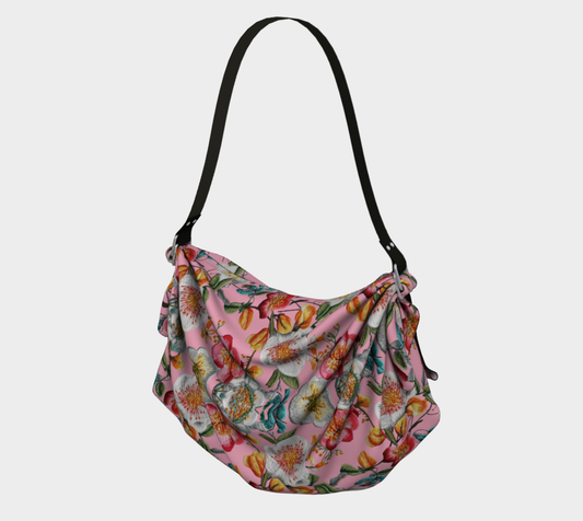 Floral Party in Pink Hobo Scarf Bag