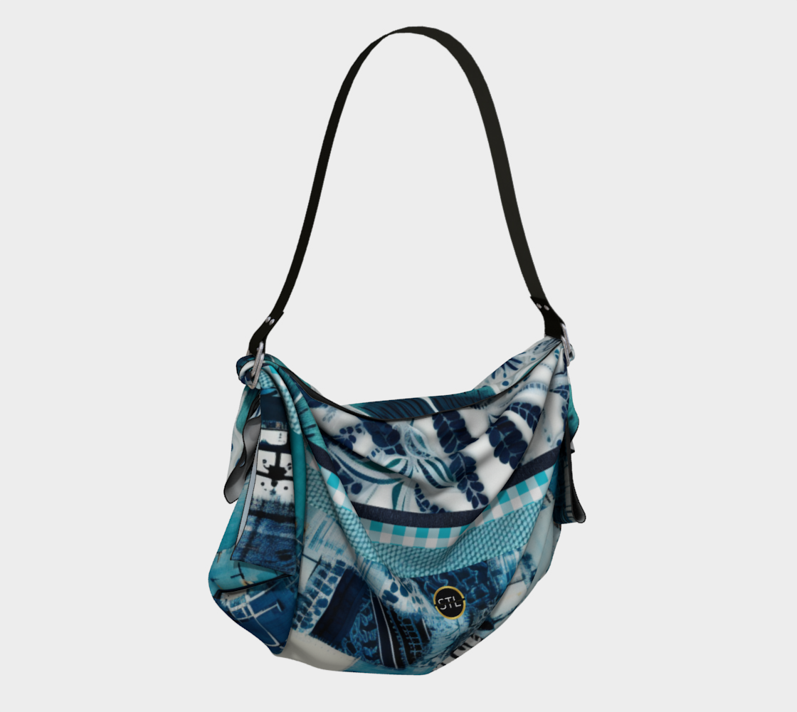 Turquoise Slapstick Patchwork Hobo Scarf Bag