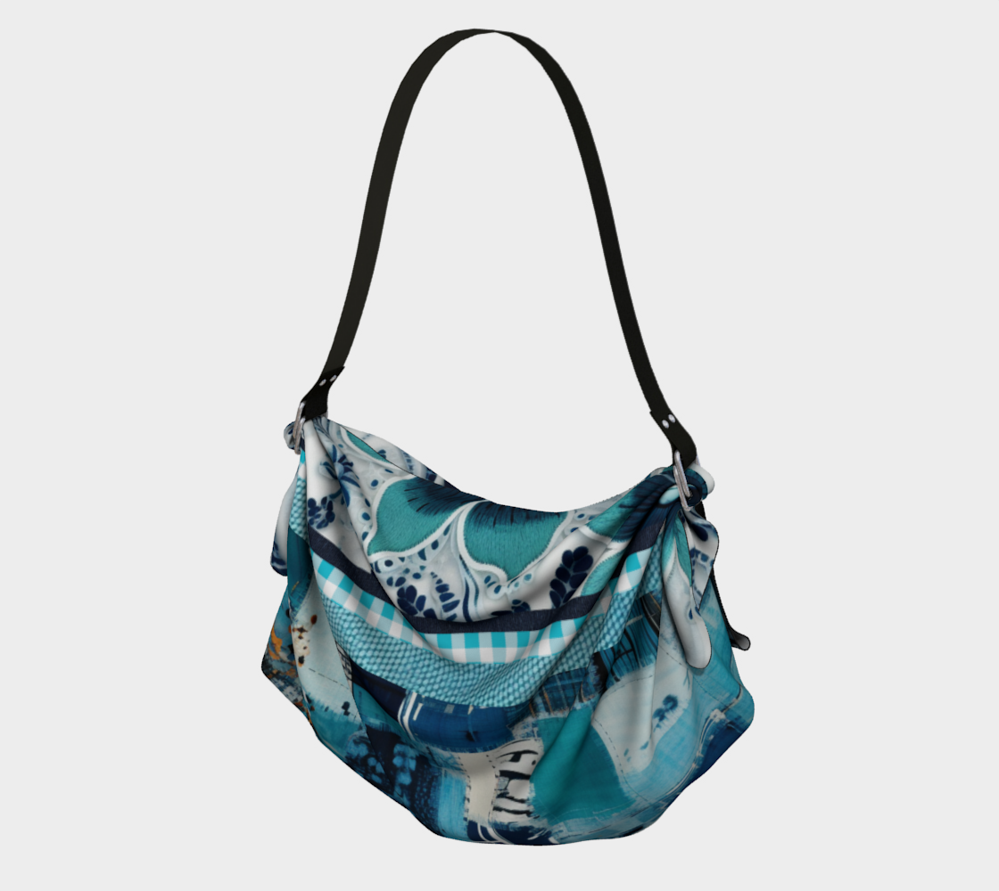 Turquoise Slapstick Patchwork Hobo Scarf Bag