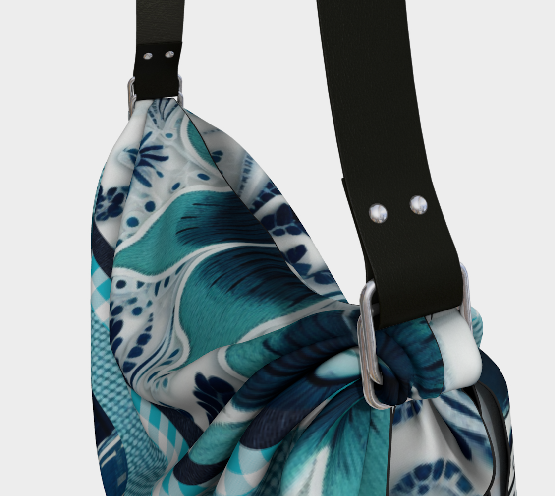 Turquoise Slapstick Patchwork Hobo Scarf Bag