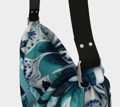 Turquoise Slapstick Patchwork Hobo Scarf Bag