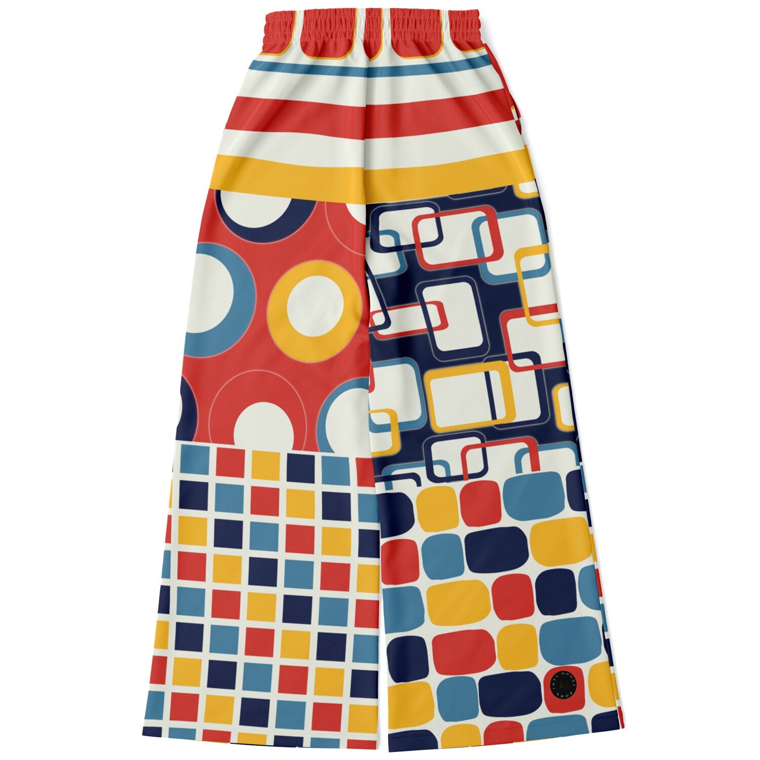 Primary Skool Geometric Print Eco-Poly Wide Leg Pants