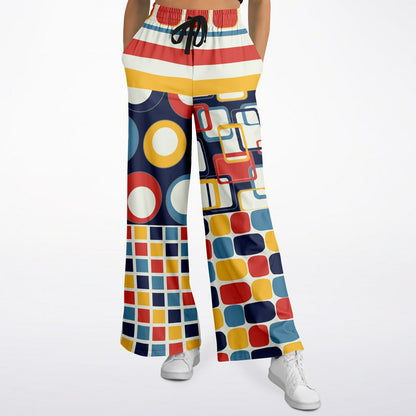 Primary Skool Geometric Print Eco-Poly Wide Leg Pants