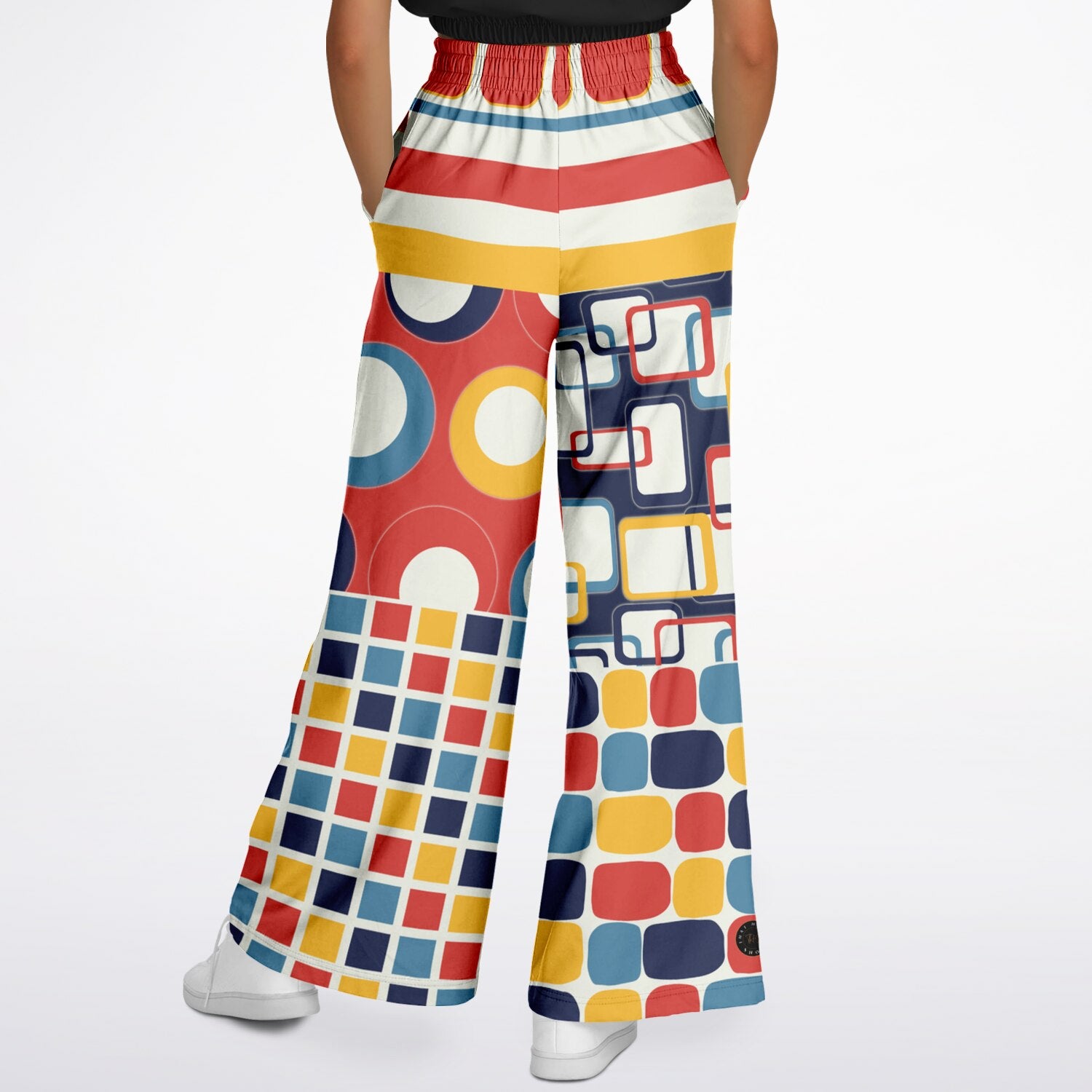 Primary Skool Geometric Print Eco-Poly Wide Leg Pants