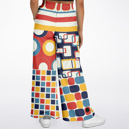 Primary Skool Geometric Print Eco-Poly Wide Leg Pants