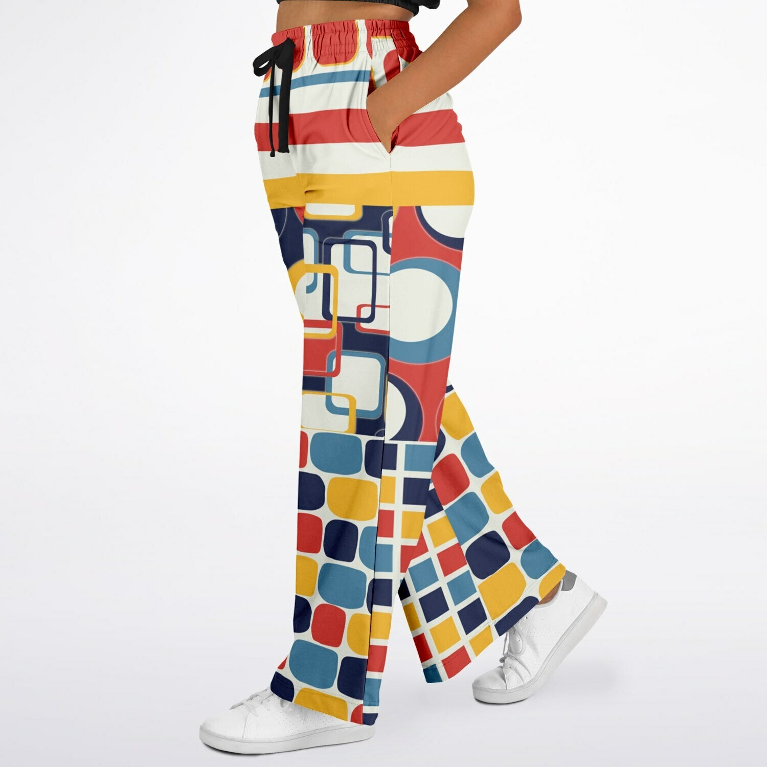 Primary Skool Geometric Print Eco-Poly Wide Leg Pants