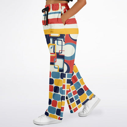 Primary Skool Geometric Print Eco-Poly Wide Leg Pants