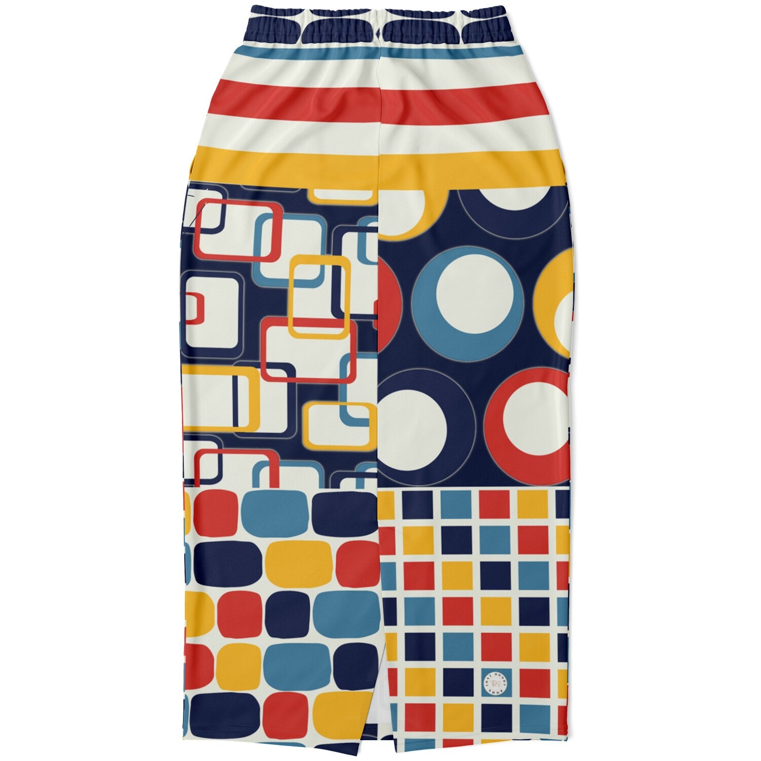 Primary Skool Geometric Print Eco-Poly Long Maxi Skirt