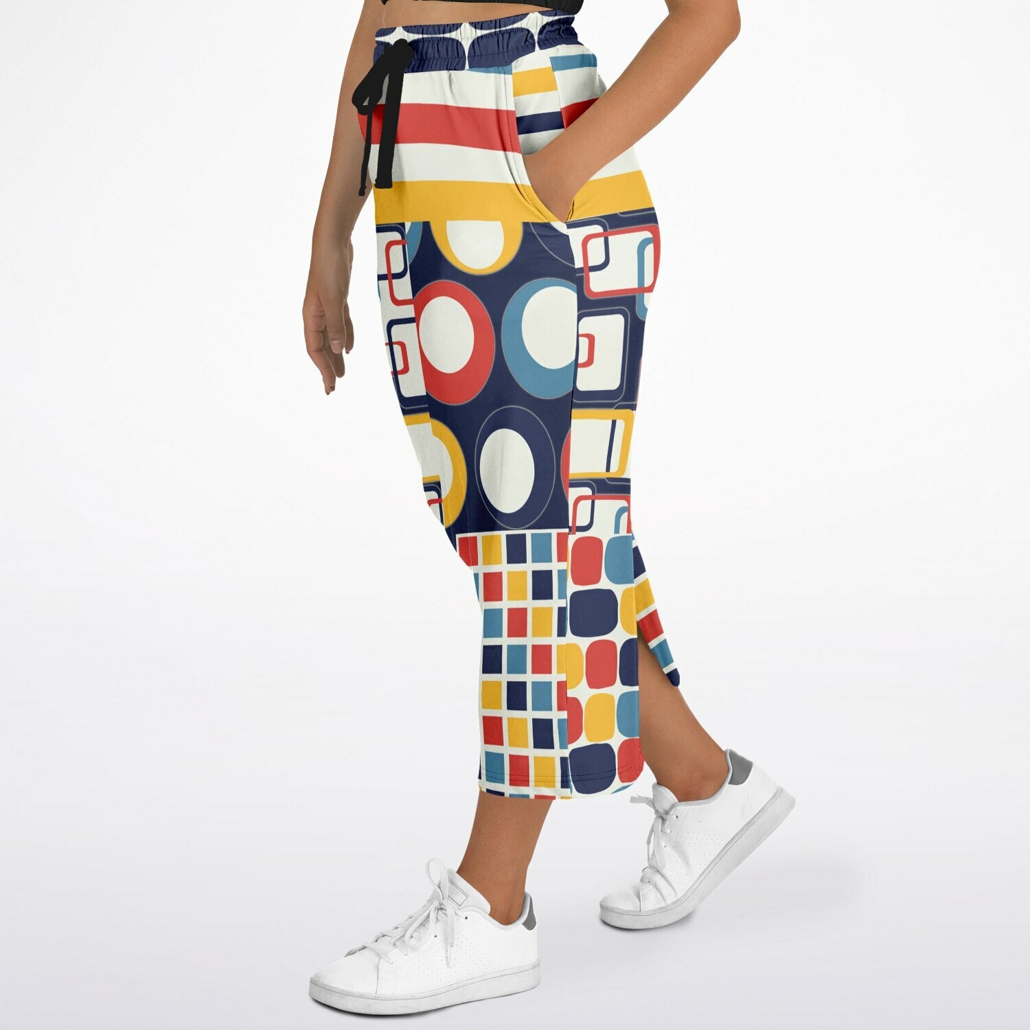 Primary Skool Geometric Print Eco-Poly Long Maxi Skirt