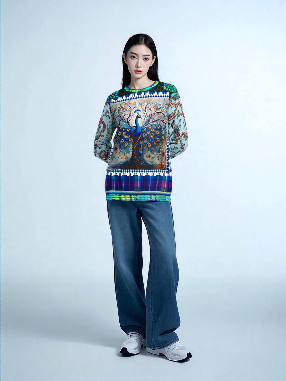 Proud Peacock in Mosaic Unisex Sweatshirt (Gold Label)