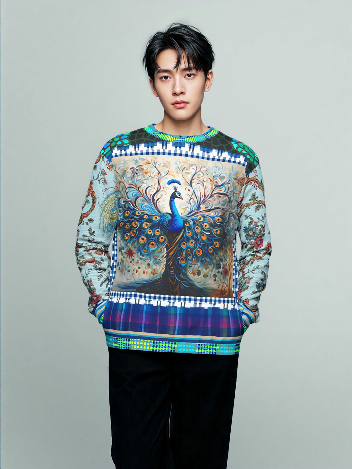 Proud Peacock in Mosaic Unisex Sweatshirt (Gold Label)