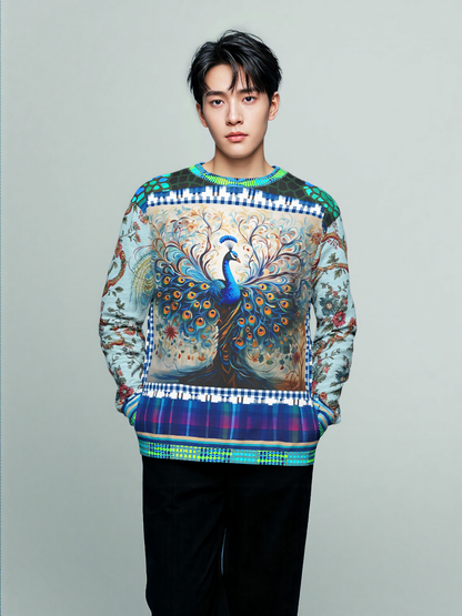Proud Peacock in Mosaic Unisex Sweatshirt (Gold Label)