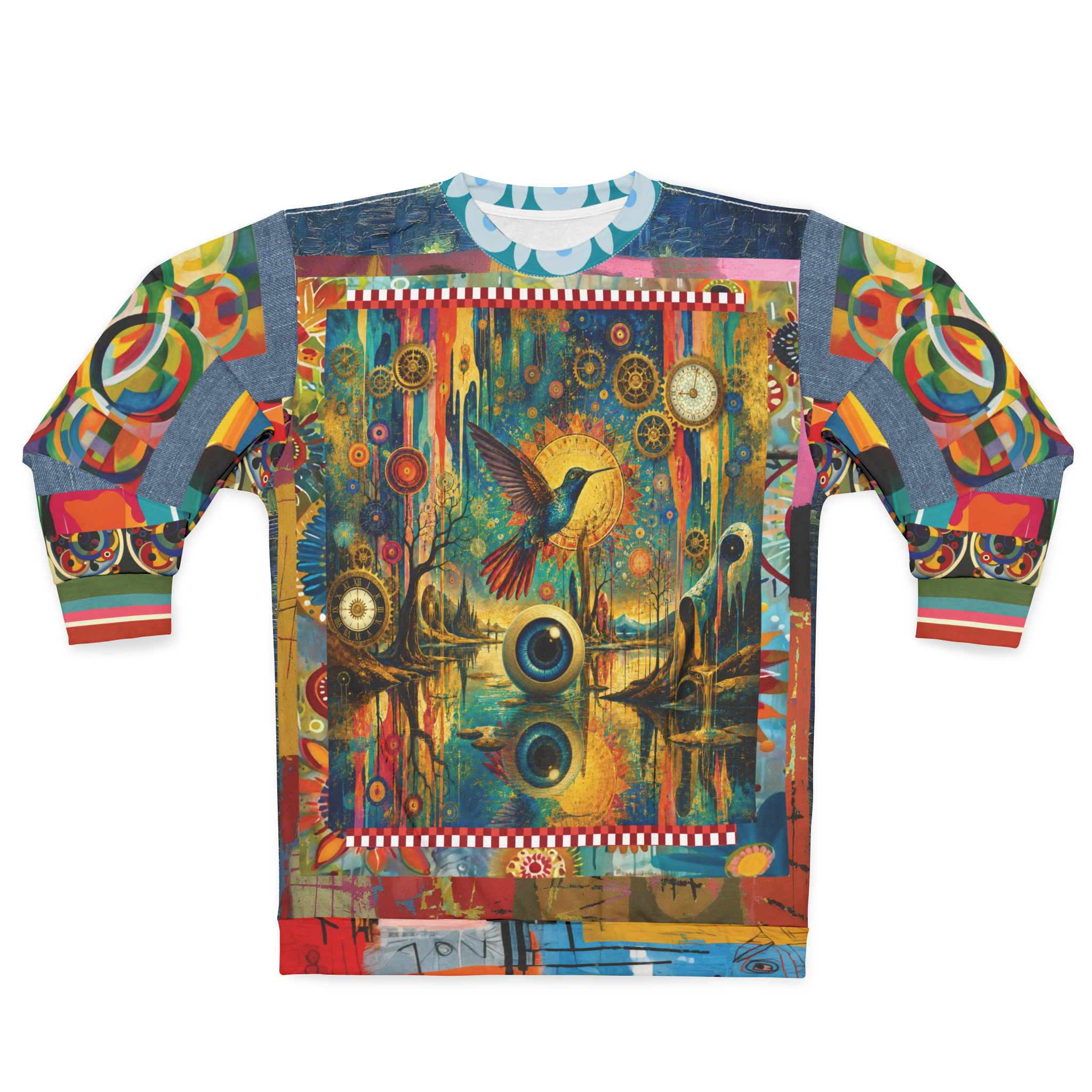 Psychedelic Hummingbird of the Glowing Lake Unisex Sweatshirt (Gold Label)