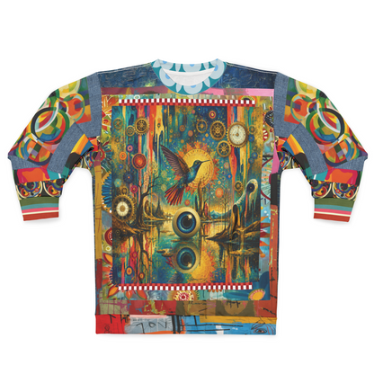 Psychedelic Hummingbird of the Glowing Lake Unisex Sweatshirt (Gold Label)