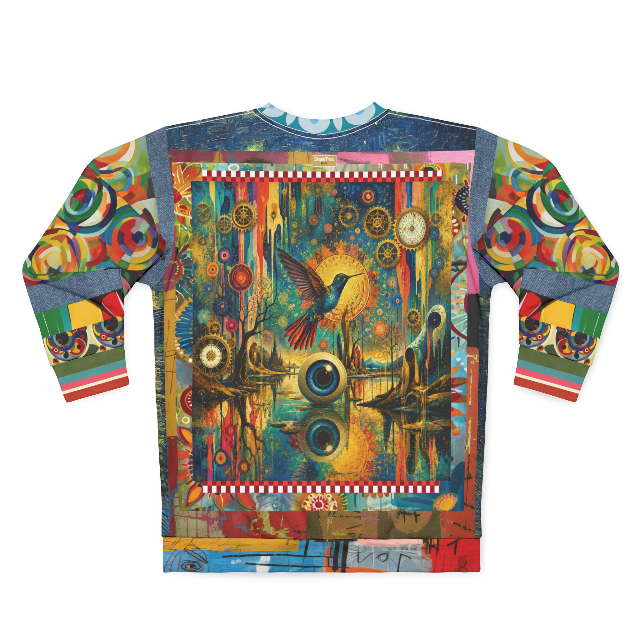 Psychedelic Hummingbird of the Glowing Lake Unisex Sweatshirt (Gold Label)