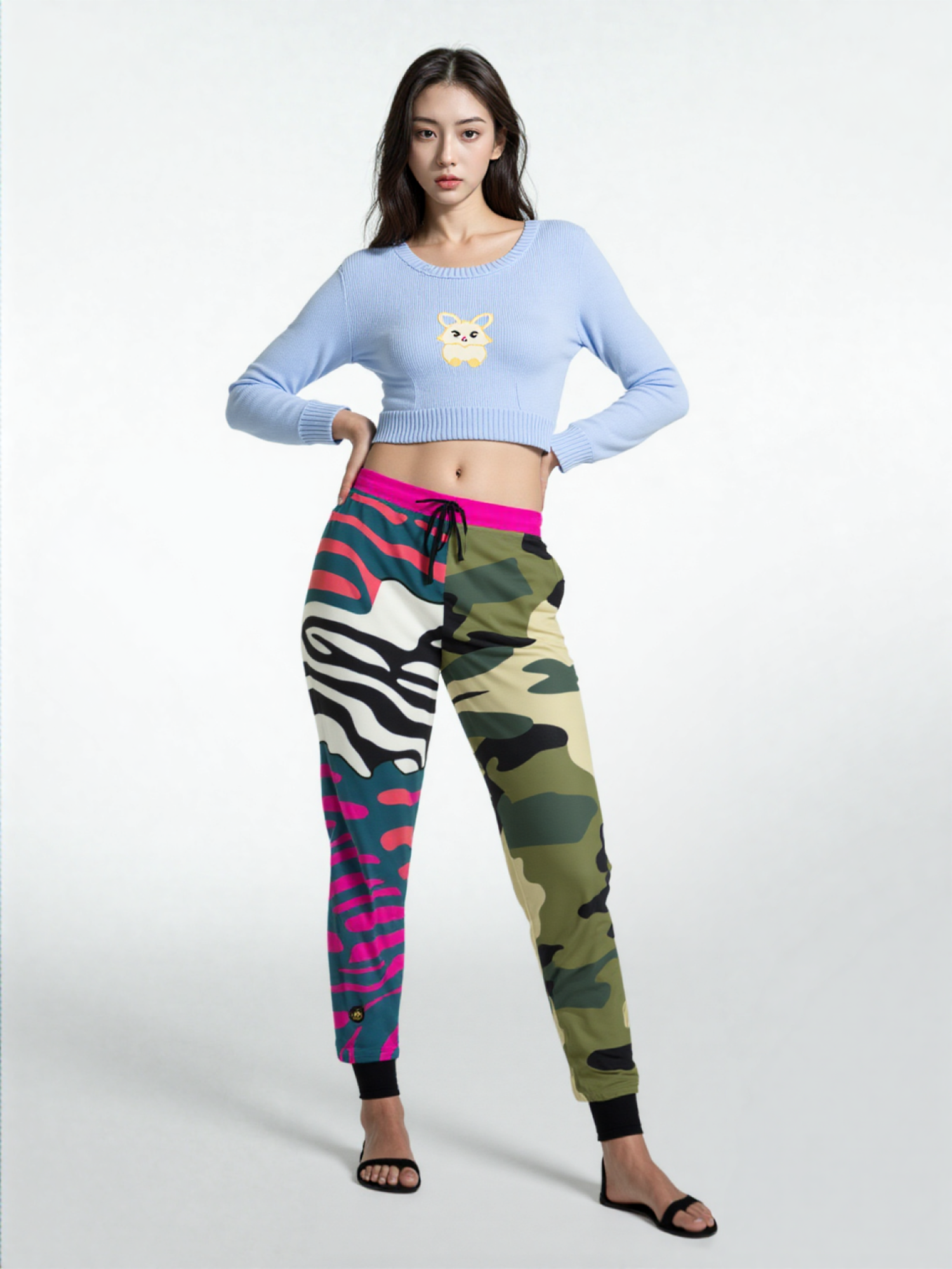 Psychedelic Peach Zebra Eco-Poly Camo Unisex Joggers