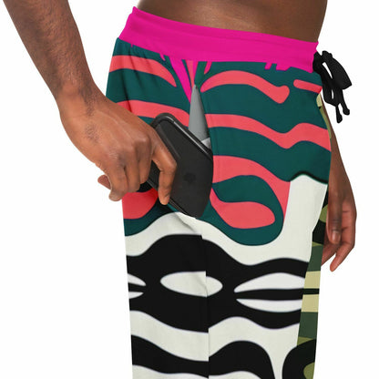 Psychedelic Peach Zebra Eco-Poly Camo Unisex Joggers