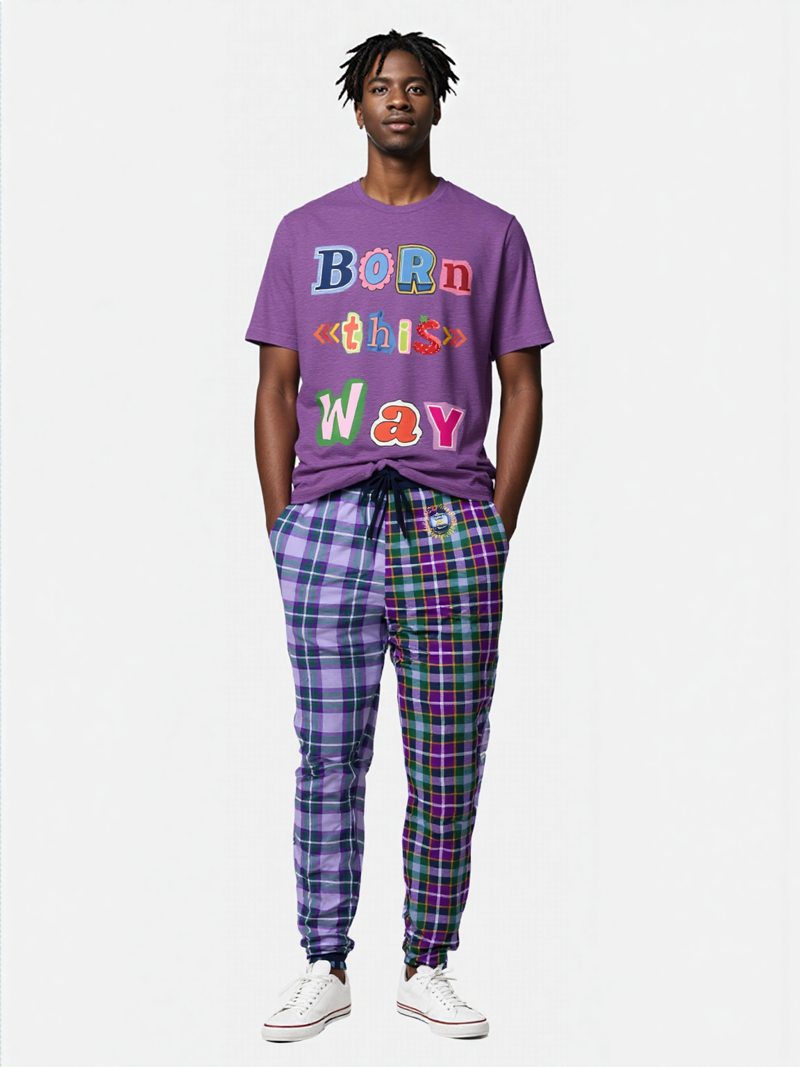 Purple Crush Tartan Plaid Eco-Poly Unisex Joggers