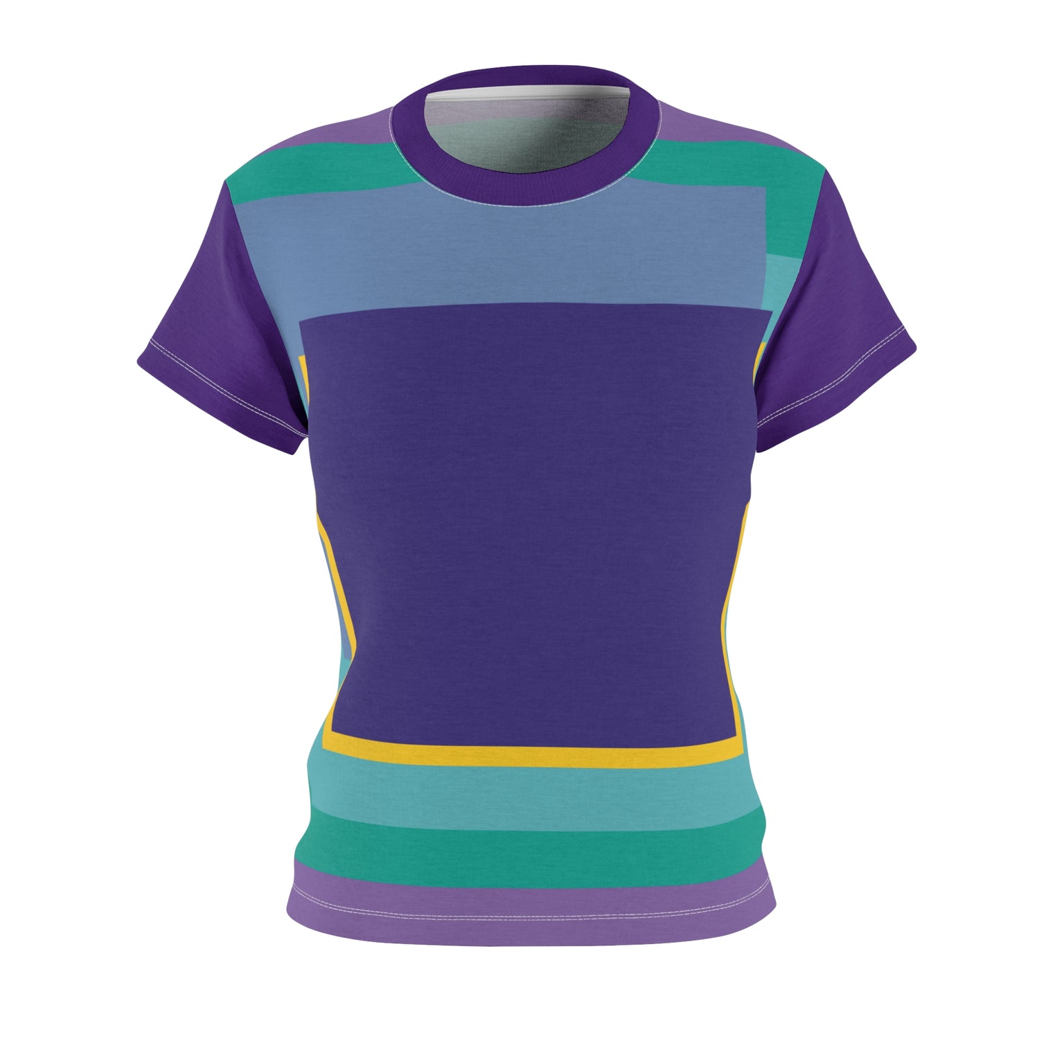 Purple Squared to the Max Geometric Print Colorful AOP Women&