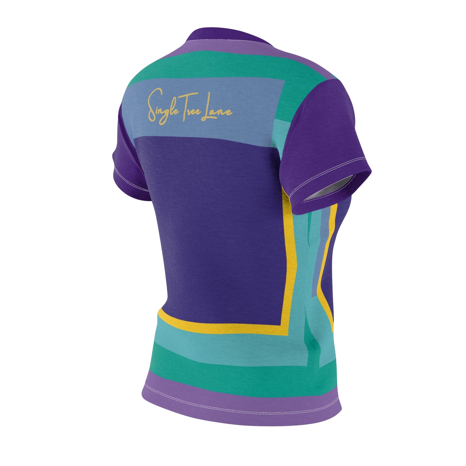 Purple Squared to the Max Geometric Print Colorful AOP Women&