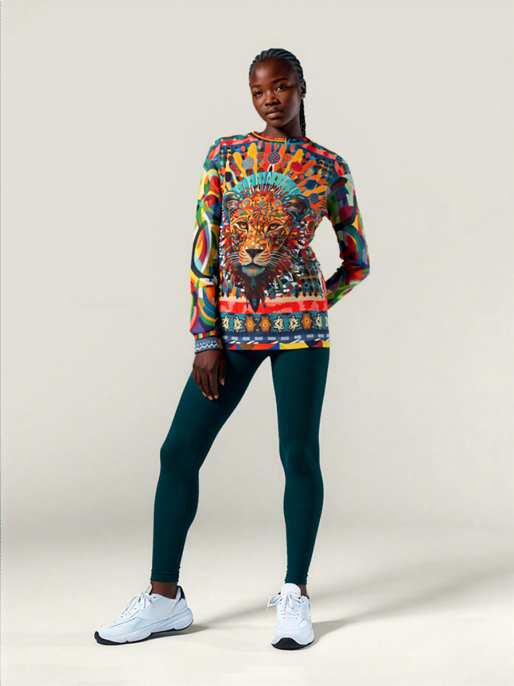 Queen of the Jungle Lion Mosaic Unisex Sweatshirt (Gold Label)