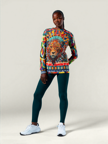 Queen of the Jungle Lion Mosaic Unisex Sweatshirt (Gold Label)