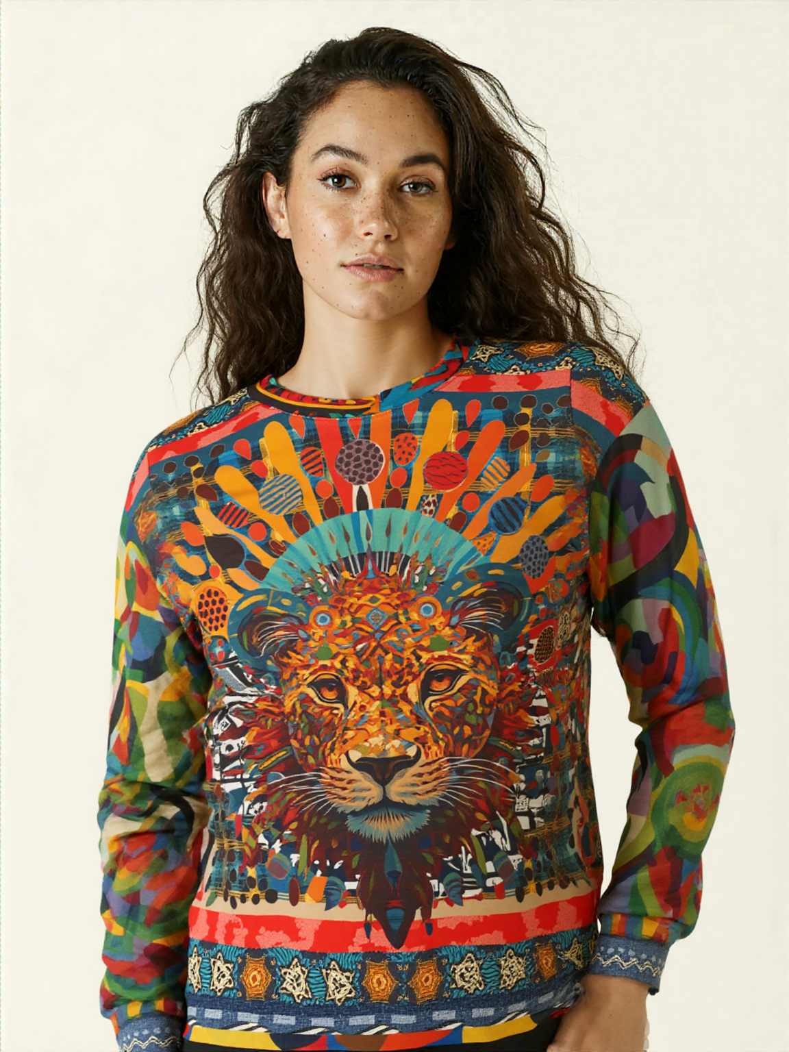 Queen of the Jungle Lion Mosaic Unisex Sweatshirt (Gold Label)