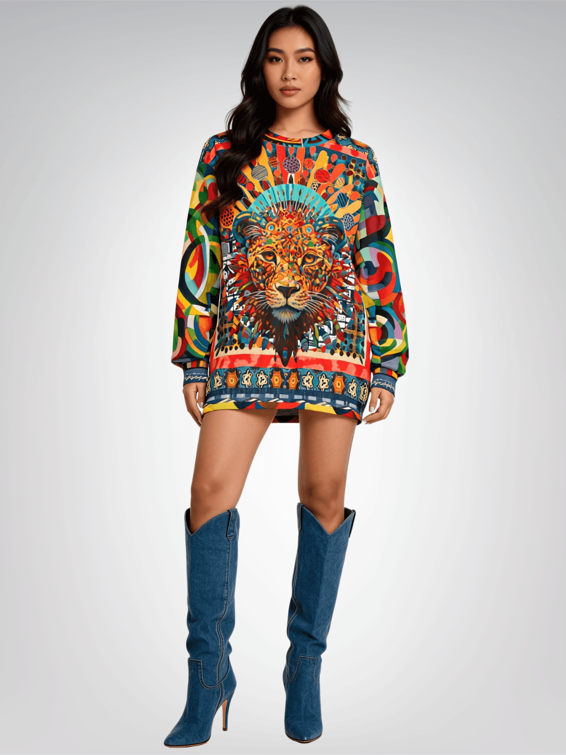 Queen of the Jungle Lion Mosaic Unisex Sweatshirt (Gold Label)