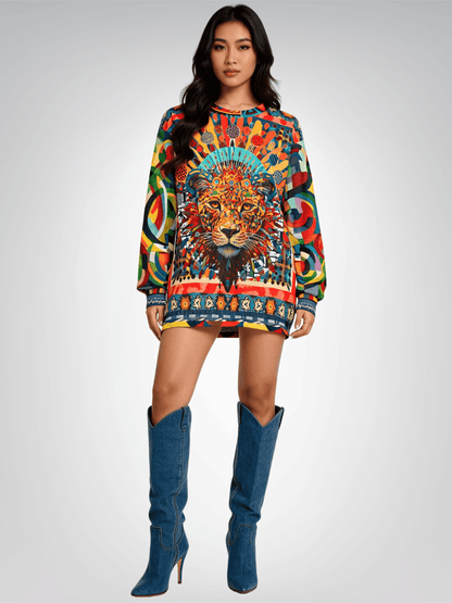 Queen of the Jungle Lion Mosaic Unisex Sweatshirt (Gold Label)