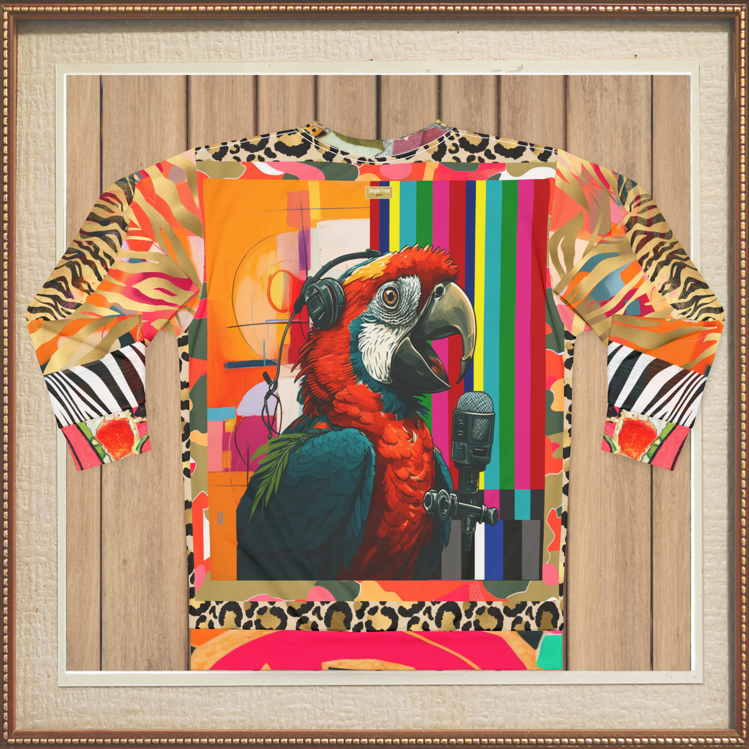 Radio Free Macaw in Technicolor Unisex Sweatshirt (Gold Label)