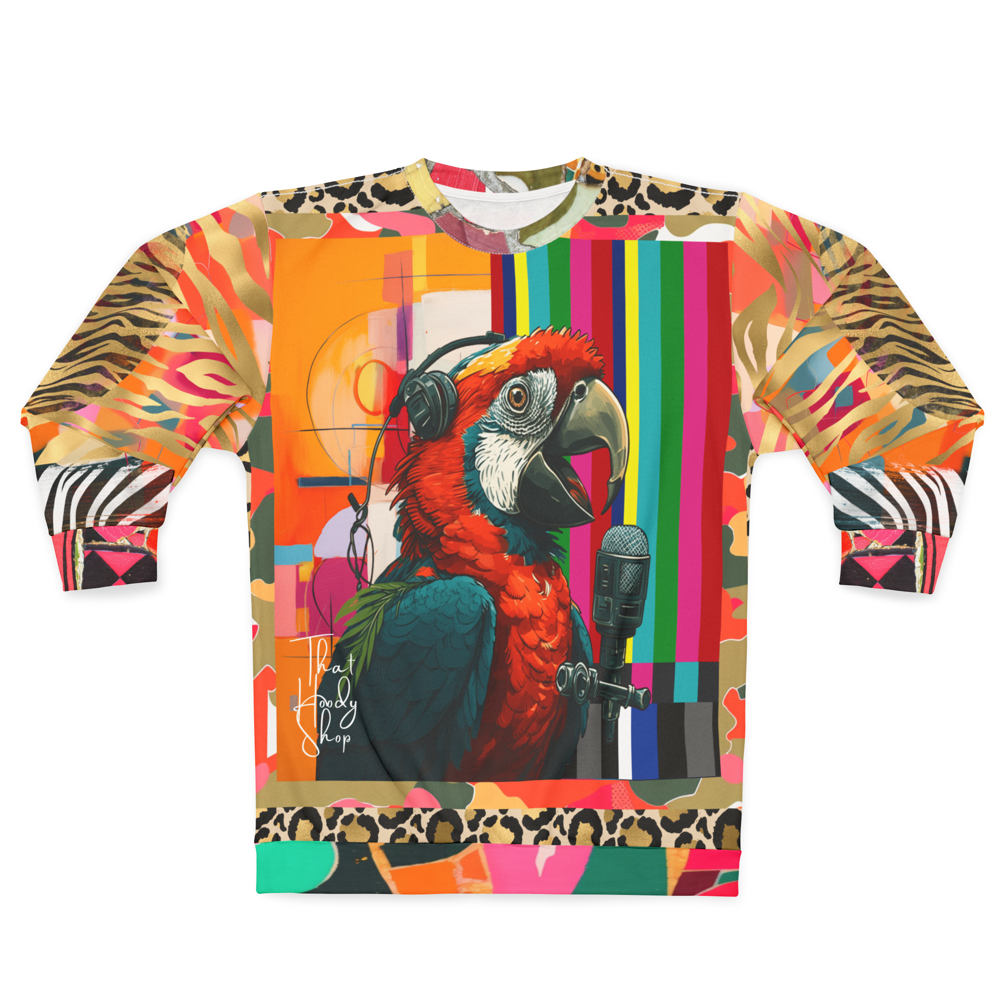 Radio Free Macaw in Technicolor Unisex Sweatshirt (Gold Label)