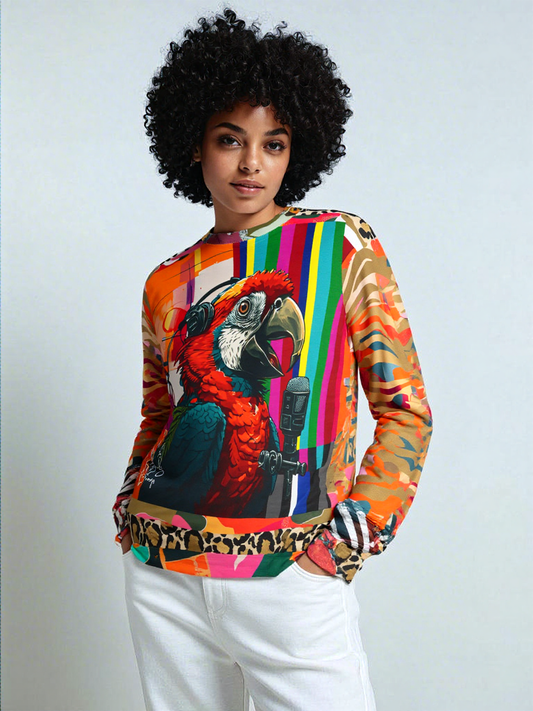 Radio Free Macaw in Technicolor Unisex Sweatshirt (Gold Label)