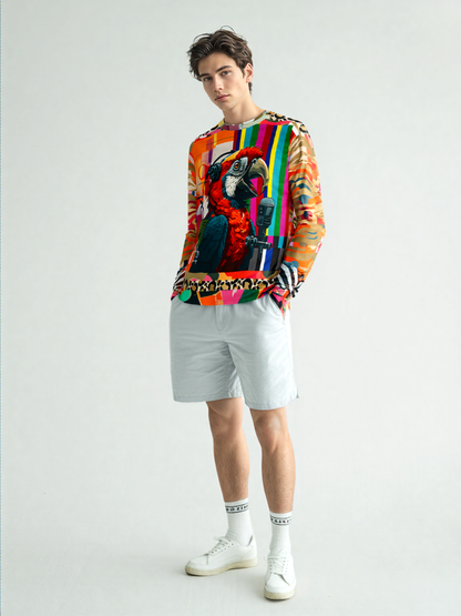 Radio Free Macaw in Technicolor Unisex Sweatshirt (Gold Label)