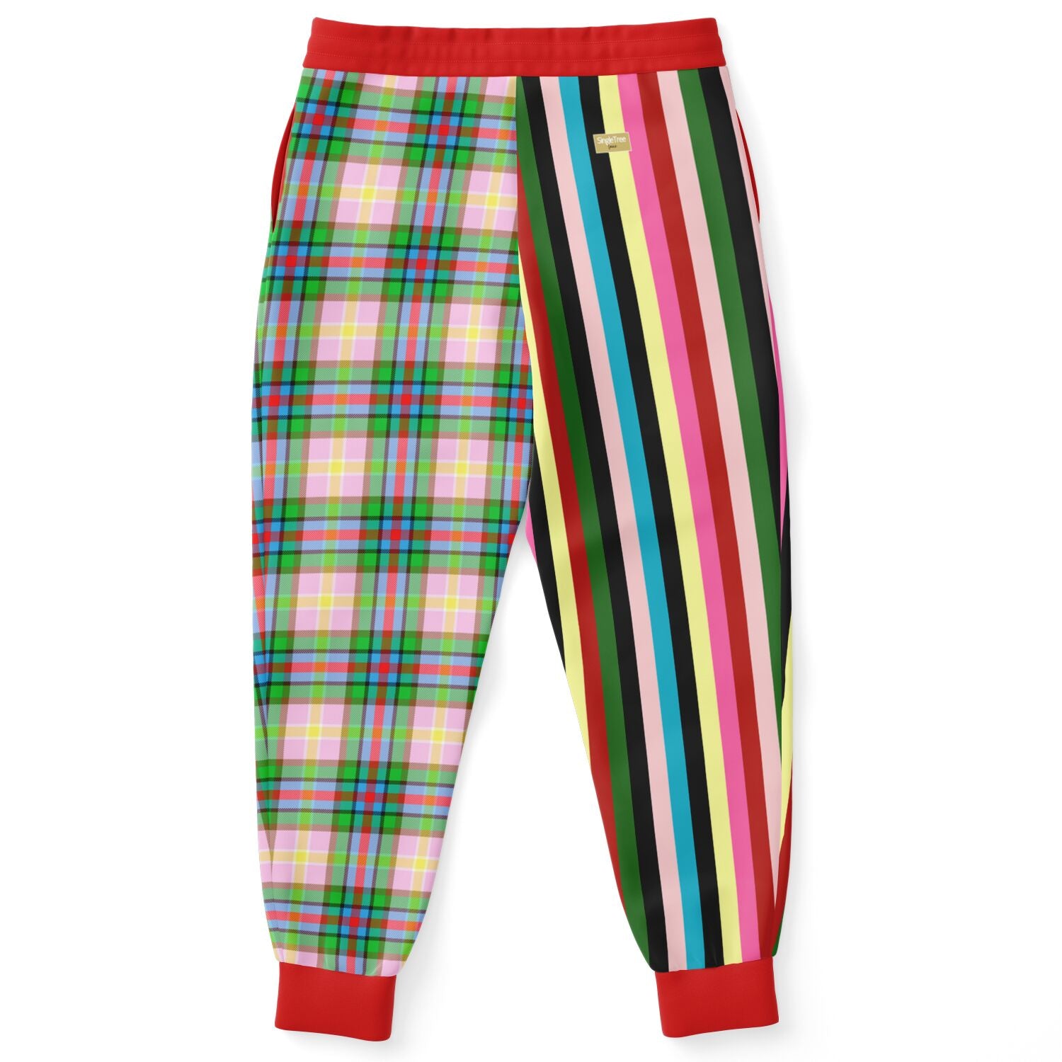 Rainbow Elephant Rugby Stripe Plaid Eco-Poly Unisex Joggers