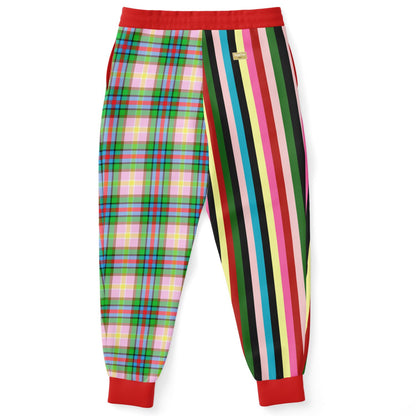 Rainbow Elephant Rugby Stripe Plaid Eco-Poly Unisex Joggers
