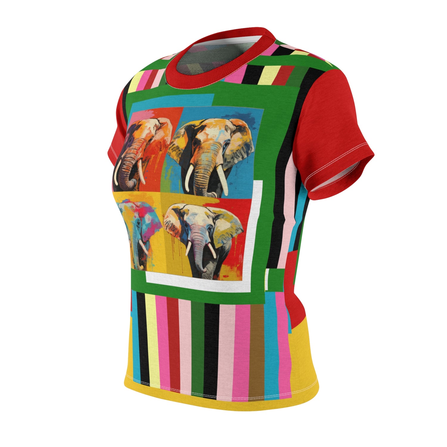 Rainbow Elephant Stripe AOP Women&