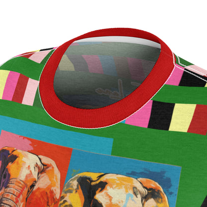 Rainbow Elephant Stripe AOP Women&