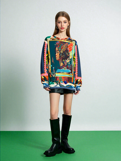 Rainbow Fae Girl Asian Art Unisex Sweatshirt (Gold Label)