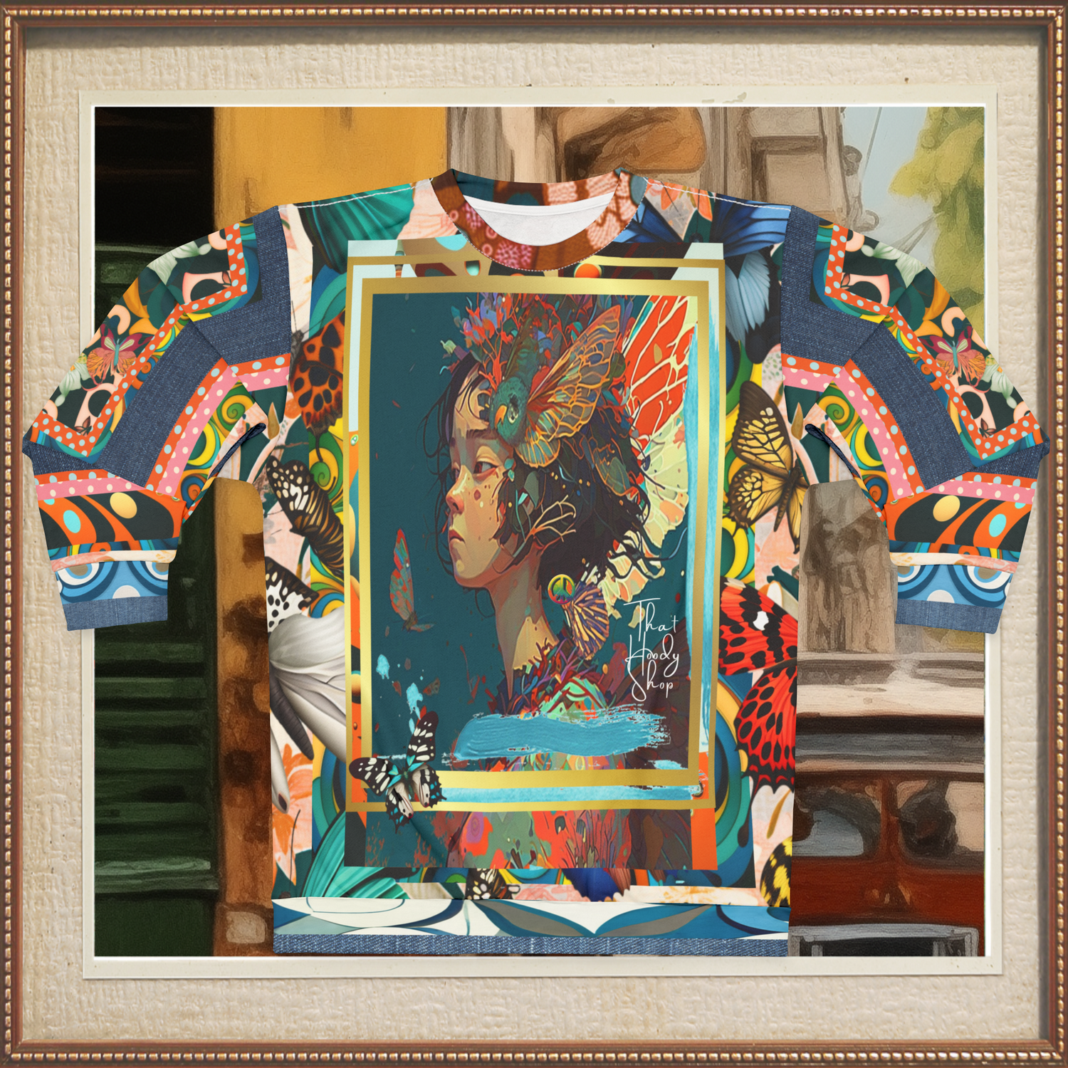 Rainbow Fae Girl Asian Art Unisex Sweatshirt (Gold Label)