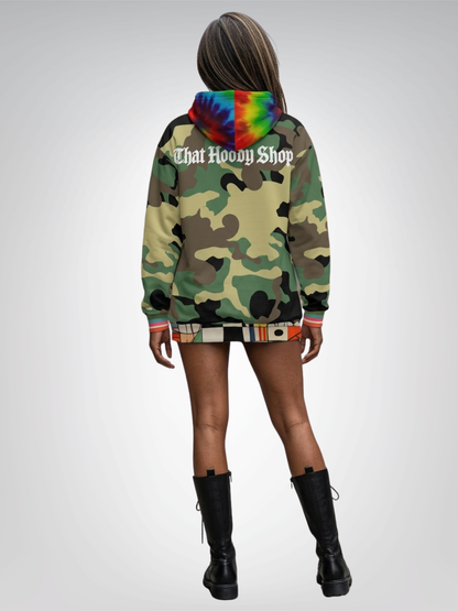 Rainbow Lips So Juicy in Camouflage &amp; Tie-Dye Unisex Hoodie (Gold Label)